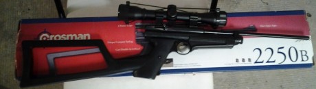 Vendo Crosman 2250b con brech metalico, visor Hawke 4x32, monturas, rata Gamo, diana giratoria Cometa, 00