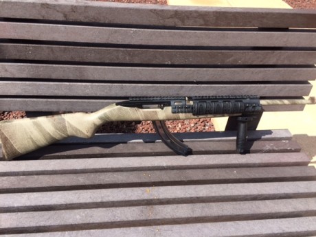 cambio ruger 10/22 con guardamanos tactico de la marca UTG, con todo lo que venia e instrucciones, cargador 01