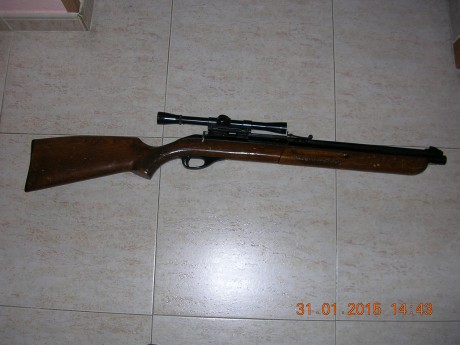 Esta es una de las carabinas que tengo de aire, es una SETRA a la que he montado un visor Weaber, funciona 00