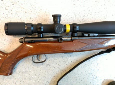 Vendo carabina 22LR marca Krico. Es semiautomatica pero tiene la posibilidad de bloquear el cierre y usarla 01