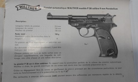 Vendo Walther p-38 con tres cargadores, en sus piezas lleva marcado el símbolo de un circulo con un punto. 40