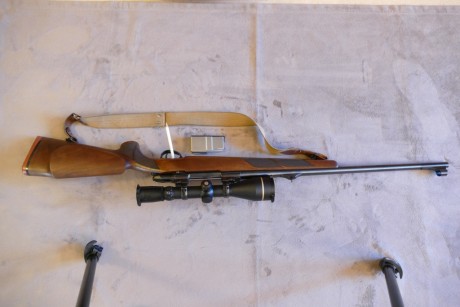 -	Rifle Sako 75 Hunter Cal. 30.06 (gatillo con pelo) y (cerrojo de tres tetones) = 1400 €
-	Anillas Sako 21