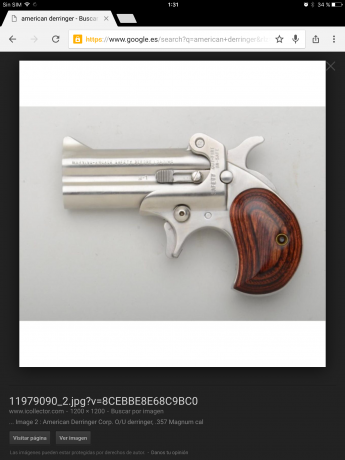 Vendo American Derringer del cal. 22lr en acero inox y cachas de madera esta manufacturada en waco Texas 01