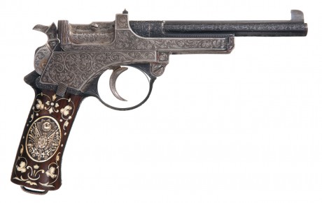 Esta pistola se hizo en Sömmerda y fue presentado al sultán probablemente en 1903 o 1904, que en aquel 01