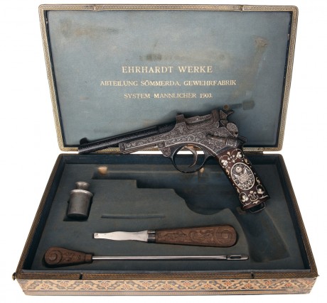 Esta pistola se hizo en Sömmerda y fue presentado al sultán probablemente en 1903 o 1904, que en aquel 00
