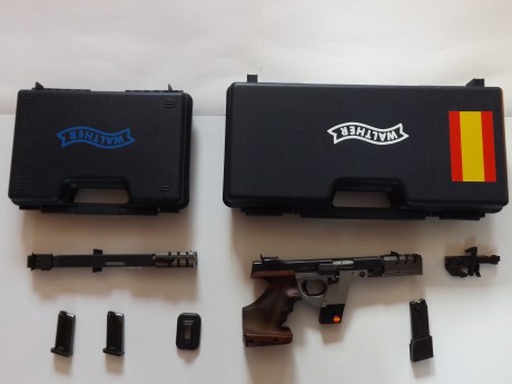 Vendo Walther GSP Expert con dos carros, uno del 22 y el otro del 32. Muy pocos disparos y en perfectas 00