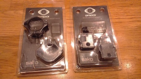 Vendo juego de bases y anillas de 30mm Optilock (originales de Sako) para rifles Sako  con las siguiente 00