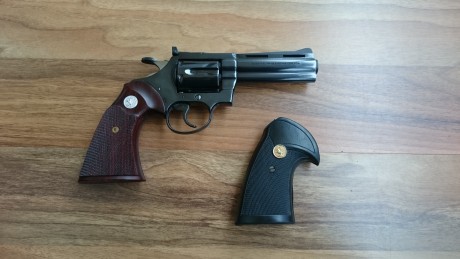 Este es el cambio;
Colt Diamondback 38 - 4" - 
Muy buen estado, pavón y canchas intactos 
Juego de 02