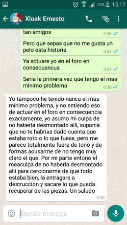 Escribo este post con un sabor muy amargo y agridulce la verdad, es la primera vez que tengo un problema 90