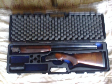Vendo Superpuesta Lamber 2088 Sporting:Cañon 70cm ventilado,Banda ancha,Punto de mira de fibra optica,Selector 02