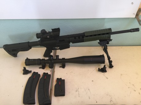 Buenas vendo carabina con 2 cargadores de 25 cartuchos y 1 de 10 con bipode ncstar,miras abierta abatibles 00
