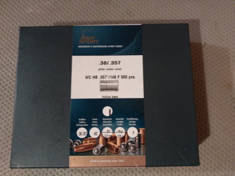 Pues lo dicho, ya hace tiempo que no recargo 38 y tengo una caja completa de puntas HN 38 .357 148 gn 00