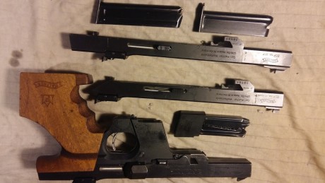 Lo dicho que vendo la Pistola WALTNER modelo GSP con los calibres 32- 22 largo y 22 corto  muy bien cuidada 21