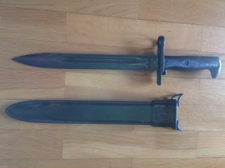 Vendo esta bayoneta original WWII para M1 Garand o Springfield 03A3, fabricada por AFH, American Fork 12