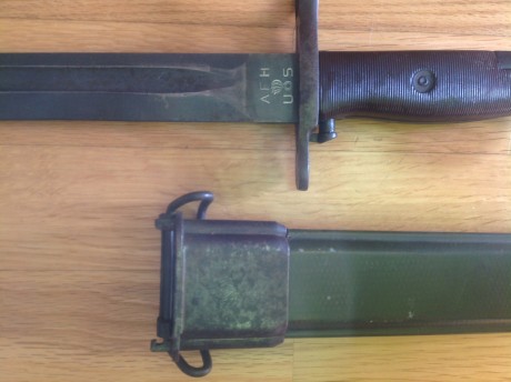 Vendo esta bayoneta original WWII para M1 Garand o Springfield 03A3, fabricada por AFH, American Fork 10