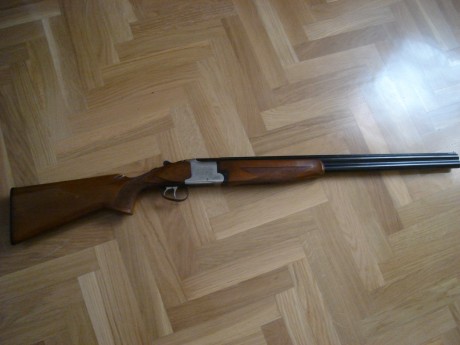 Vendo escopeta superpuesta marca Laurona calibre 12 dos gatillos,bastante bien cuidada.
El arma esta en 00