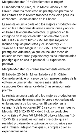 Sí tuvieramos un único rifle y quisiéramos elegir un solo visor para montería rececho y esperas, sin importarnos 140