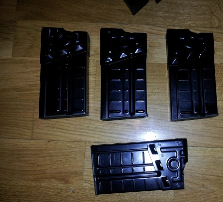 Se vende este lote de 4 cargadores de aluminio para G3/CETME estan en magnifico estado, sin golpes ni 00