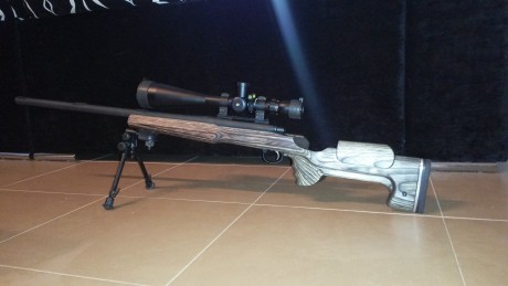 Se vende un magnifico rifle y con una precision de menos de 1/2 moa a 100m.
El rifle se compone de accion 00