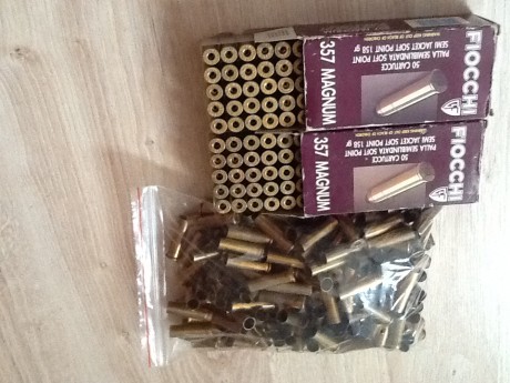 Se cambian 309 vainas del calibre 357 Mg limpias y desempistonadas con entre 1 y 2 disparos en buen estado 00