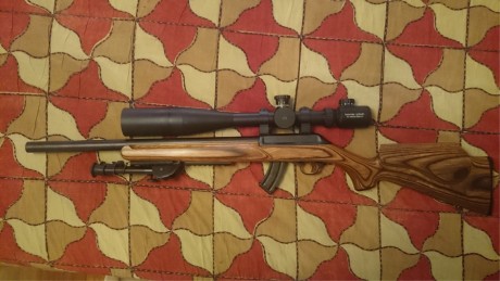 Hloa.
Pongo en venta mi carabina Thompson R55 BenchMark de cañón Bull y madera laminada, espectacular 01