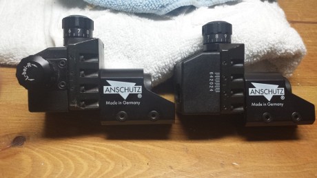 Lo dicho, vendo estos dos diopters ANSCHUTZ carril de 11,como nuevos, Uno es para zurdo, pero tambien 00