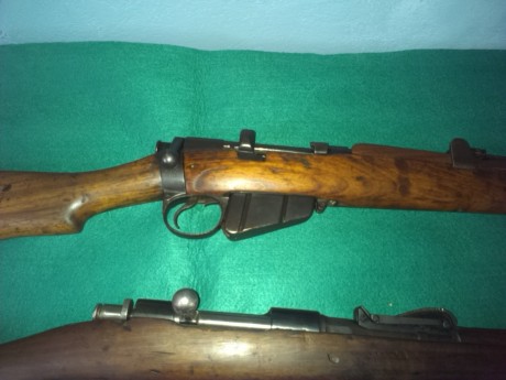 en venta tres fusiles historicos de un amigo, compañero:
ENFIELD MK4 CAL .303: 250 € buen estado
CARCANO 00