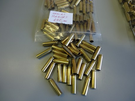 Vendo dos lotes de vainas del calibre .30 Carbine.
Todas han tenido un solo uso.

Lote de 140 vainas de 02