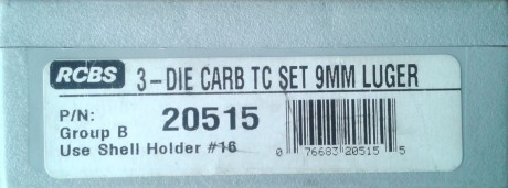 Vendo dais del calibre 9 mm parabellum de la marca "RCBS", incluyen Shell holder para prensa. 02