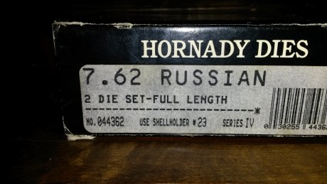 Se vende juego de dies marca Hornady. Para recargar el 7,62x54r; muy poco uso
Estan en Baeza (Jaen). Precio 02