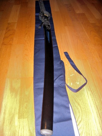Katana Cold Steel Warrior con hoja de acero al carbono 1055 con BoHi (acanaladura). Totalmente funcional, 01