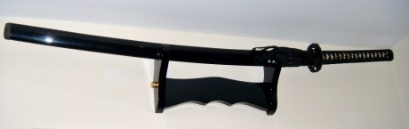 Katana Cold Steel Warrior con hoja de acero al carbono 1055 con BoHi (acanaladura). Totalmente funcional, 00