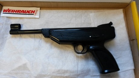 Vendo pistola de muelle Weihrauch hw 70 en estado impoluto y sin apenas uso. Calibre 4,5. En caja original.

Precio: 01