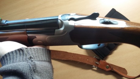 Vendo escopeta Lamber superpuesta, creo es el modelo 272, corta de cañones 47 cm. y menos de un metro 60
