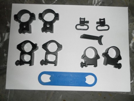 vendo estas anillas que no utilizo. las primeras para carril weber  y tubo de 2,5  y la y la tercera para 00
