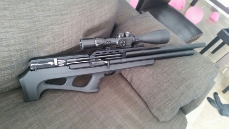 Un amigo vende su carabina pcp fx wildcat 6,35. Tiene 6 meses, apenas a gastado dos cajas de balines. 01