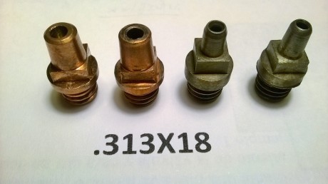 Vendo dos chimeneas de bronce berilio .313x18 para pistón grande y dos chimeneas de acero de .313x18 para 00