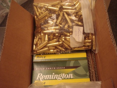 Vendo un lote de vainas del calibre .222R compuesto por: 540 PPU, 150 Norma, 120 Remington y 68 Sako, 00