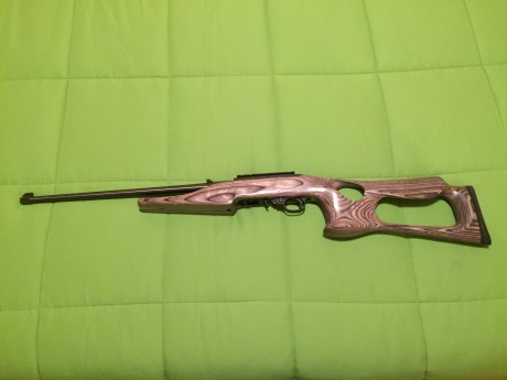 Cambio carabina Ruger 10/22 custumizada con culata Thumhole laminada, por visor Weaver T36 o similar, 02