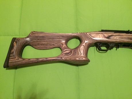 Cambio carabina Ruger 10/22 custumizada con culata Thumhole laminada, por visor Weaver T36 o similar, 12