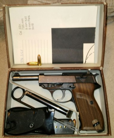   Vendo esta magnífica P38 de 1978 (Marcajes Ulm HI). Con 3 cargadores, caja original con prueba de tiro 10