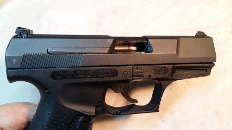 Vendo Pistola Walther P 99 calibre 9mm para inutilizada por fresado en recamara para poner en libro de 10