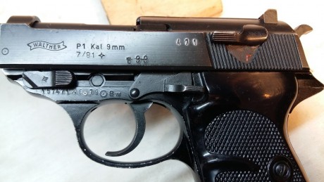 Vendo Walther P 1 de 9mm para inutilizada por fresado en recamara para poner en libro de coleccionista 00