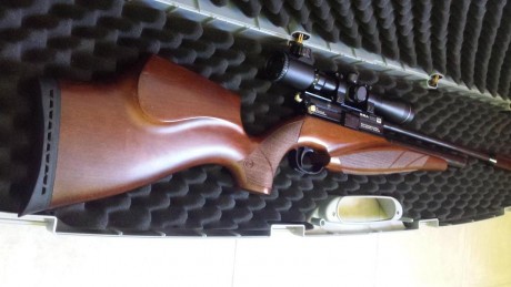 mi vecino me pide que le ponga a la venta la siguiente carabina se trata de una Bsa Scorpion SE calibre 01