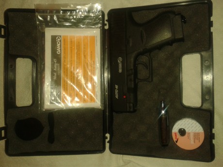 Vendo por no utilizar pistola GAMO CO2 calibre 4, 5, esta seminueva, con su estuche, manuales etc, solo 01