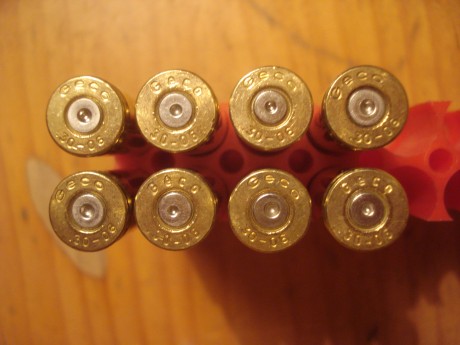 Vendo vainas Geco del .30-06 con un solo tiro, tratamiento térmico en cuello y pasadas por Tumbler, pistón 01