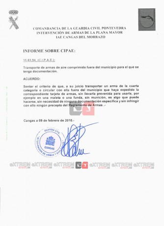 Buenos días a todos, 
Tengo una duda sobre el envío de una pistola Feinwerkbau de aire comprimido (PCP) 50