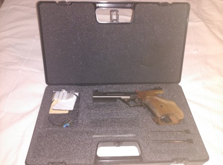 Se vende pistola del 22 en perfecto estado con dos cargadores,dos puntos de mira y maletín original.Esta 00