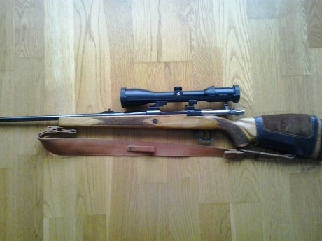 Rifle santa bárbara deluxe doble gatillo con pelo, cal 300 WM, bases Appel más  juego de anillas Apel 00