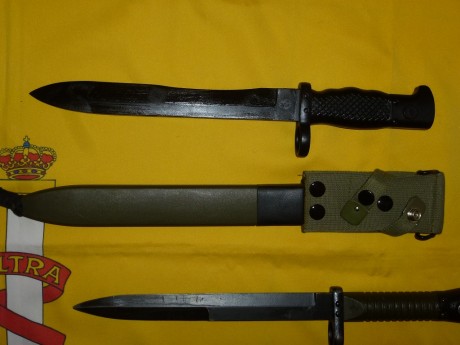 Hola!!
Pongo en venta dos bayonetas de los fusiles españoles CETME mod C y L.
La bayoneta del CETME mod 02